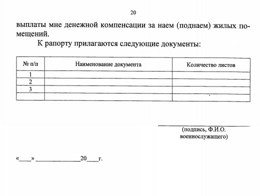 образец рапорта на получение жилищной субсидии за поднаем жилого помещения в формате