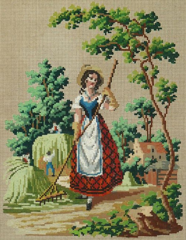 Вышивка крестом — красивые старинные схемы Petit Point, фото № 47