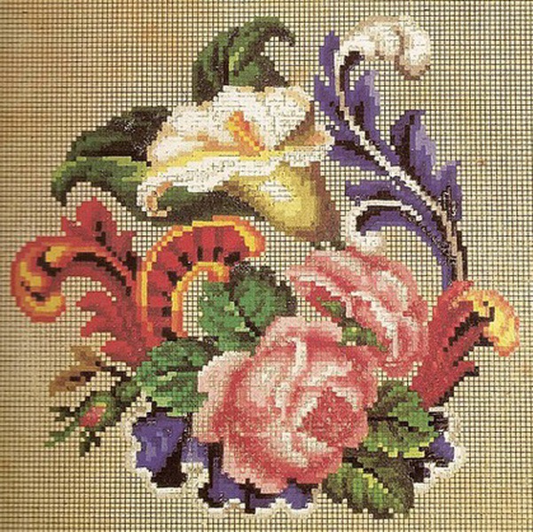 Вышивка крестом — красивые старинные схемы Petit Point, фото № 29