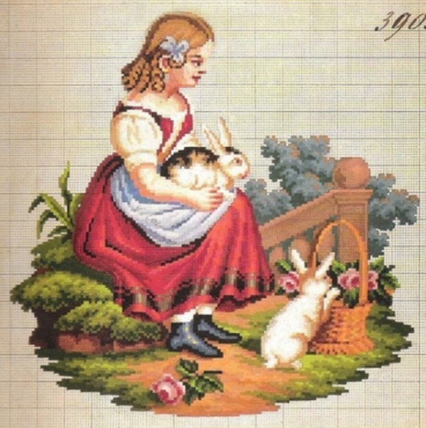 Вышивка крестом — красивые старинные схемы Petit Point, фото № 48