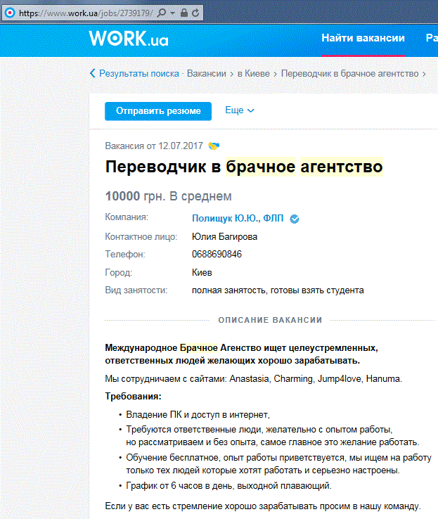 Подработка переводчиком