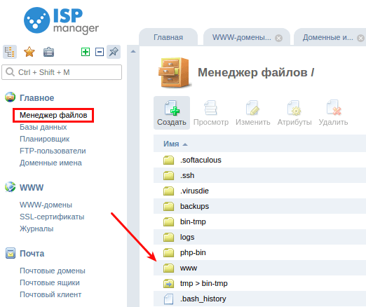 закачать файл в ispmanager5 1