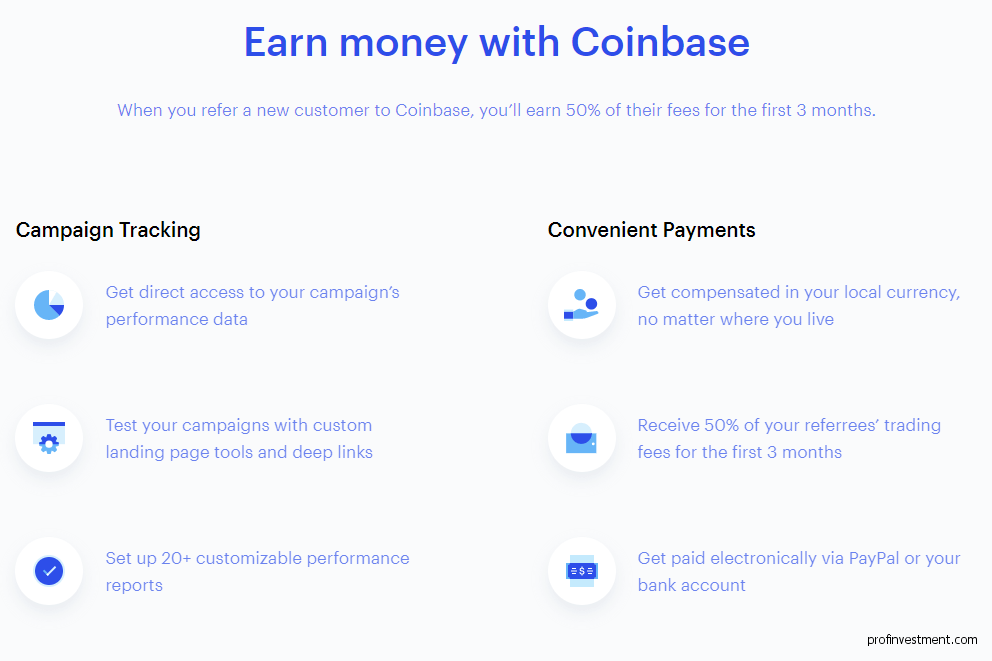 зарабатывать Биткоины на реферальной программе Coinbase