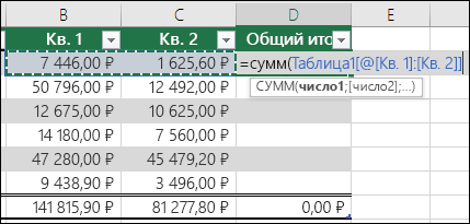 Добавление формулы в ячейку таблицы, которая будет автоматически заполнена в других ячейках для создания вычисляемого столбца